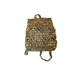 Vintage boho beaded mini backpack
